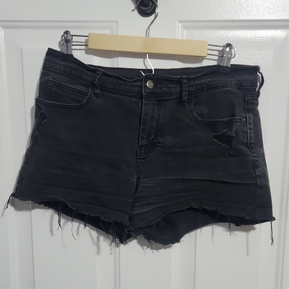 Old Navy Black Distressed Jean Shorts